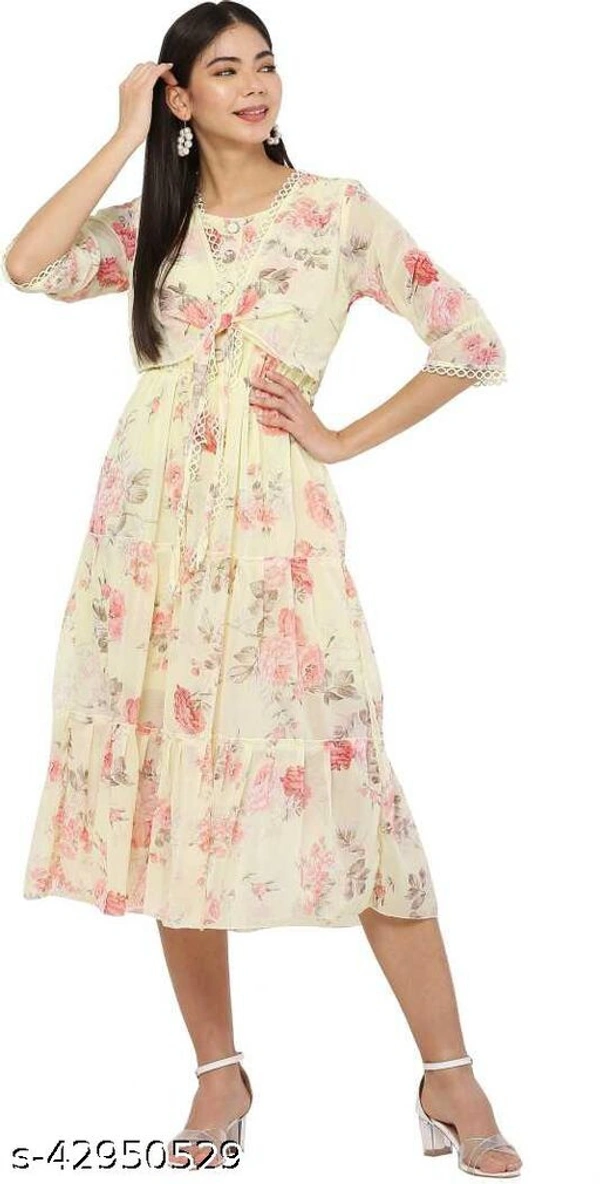 Trendy Ravishing Women Dresses - Yellow , S