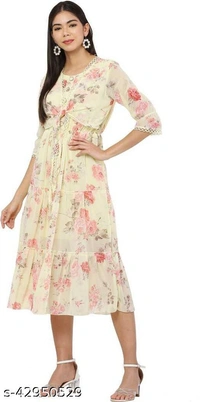 Trendy Ravishing Women Dresses - Yellow , S