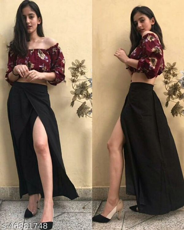 Classy Designer Women Top & Bottom Sets - Maroon, L 