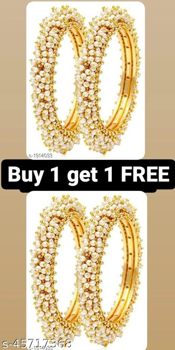 Feminine Glittering Bracelet & Bangles - Golden , 2.4
