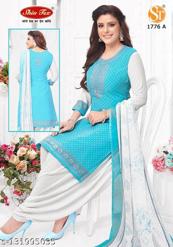 SUIT & DRESS MATERIALS - Aqua , Un Stitched 