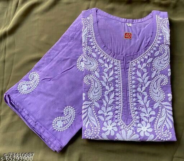 Aagyeyi Superior Kurtis - Purple , M