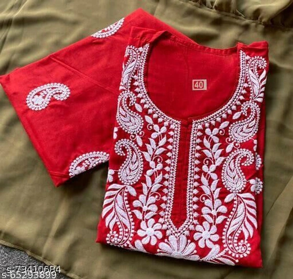 Aagyeyi Superior Kurtis - Red, L 