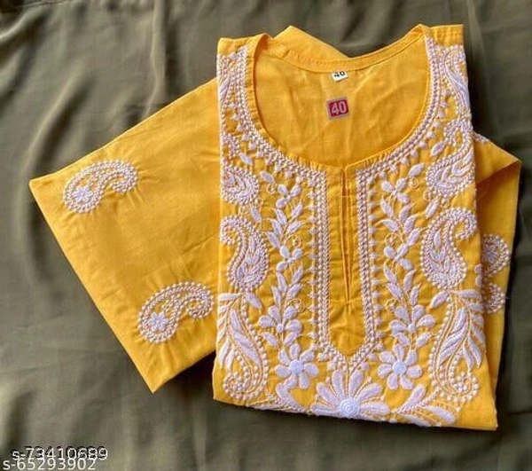 Aagam Pretty Kurtis - Yellow, XL 