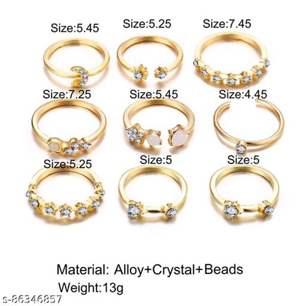 Jewels Galaxy Jewellery for Women Gold Plated Rings Combo - Free Size