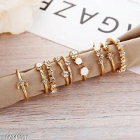 Jewels Galaxy Jewellery for Women Gold Plated Rings Combo - Free Size