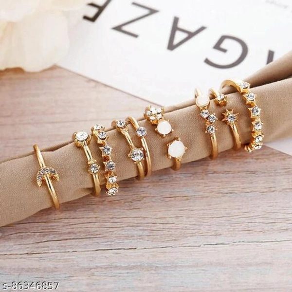 Jewels Galaxy Jewellery for Women Gold Plated Rings Combo - Free Size