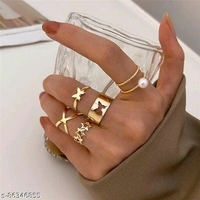 Jewels Galaxy Jewellery for Women Gold Plated Rings Combo - Free Size