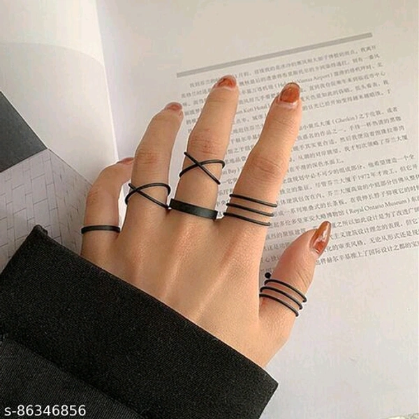 Jewels Galaxy Jewellery For Women Silver Plated Rings Combo - Free Size