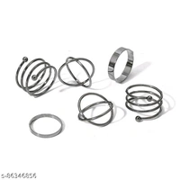 Jewels Galaxy Jewellery For Women Silver Plated Rings Combo - Free Size