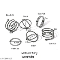 Jewels Galaxy Jewellery For Women Silver Plated Rings Combo - Free Size