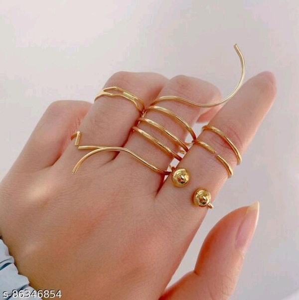 Jewels Galaxy Jewellery For Women Stackable Rings Set  - Free Size