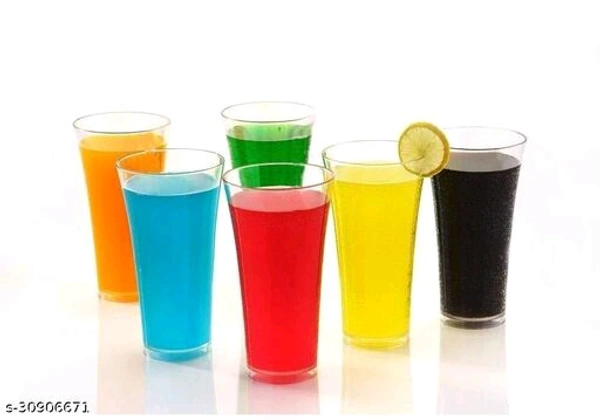 (Pack of 16) TWISTER Shape Unbreakable Plastic Glasses Glass Set  (300 ml, Plastic) || Gray color - Free Size