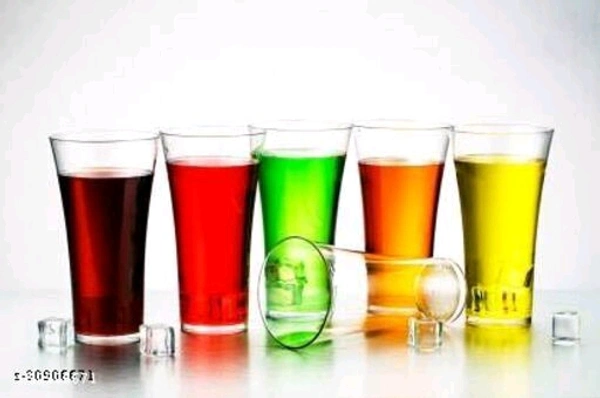 (Pack of 16) TWISTER Shape Unbreakable Plastic Glasses Glass Set  (300 ml, Plastic) || Gray color - Free Size