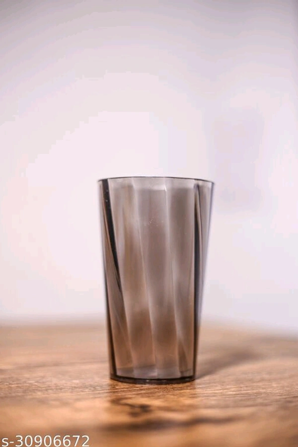 (Pack of 6) Premium Quality Poly carbonate stylish Transparent Gass Glass set - Free Size 