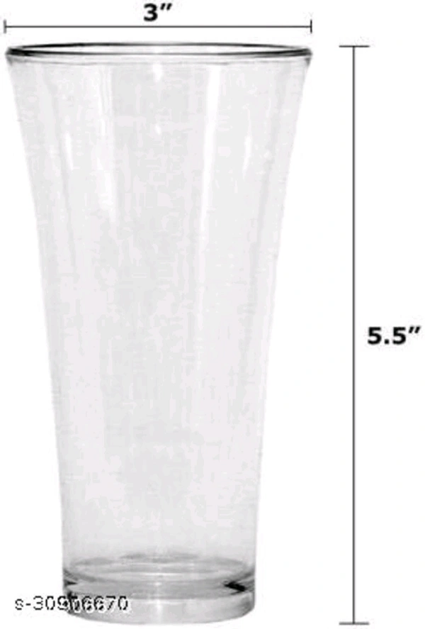 (Pack of 8) TWISTER Shape Unbreakable Plastic Glasses Glass Set  (300 ml, Plastic) || Gray color - Free Size