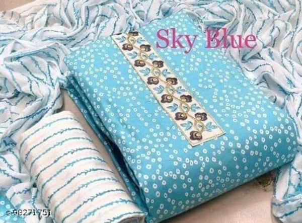 Aagyeyi Pretty Salwar Suits & Dress Materials - Sky Blue, Un Stitched