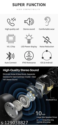 Boat realme jbl Samsung vivo sony  oneplus mi  ubon redmi  Apple noise headphone airpods tws earphone headphone earbuds  neckband headset - Free Size 