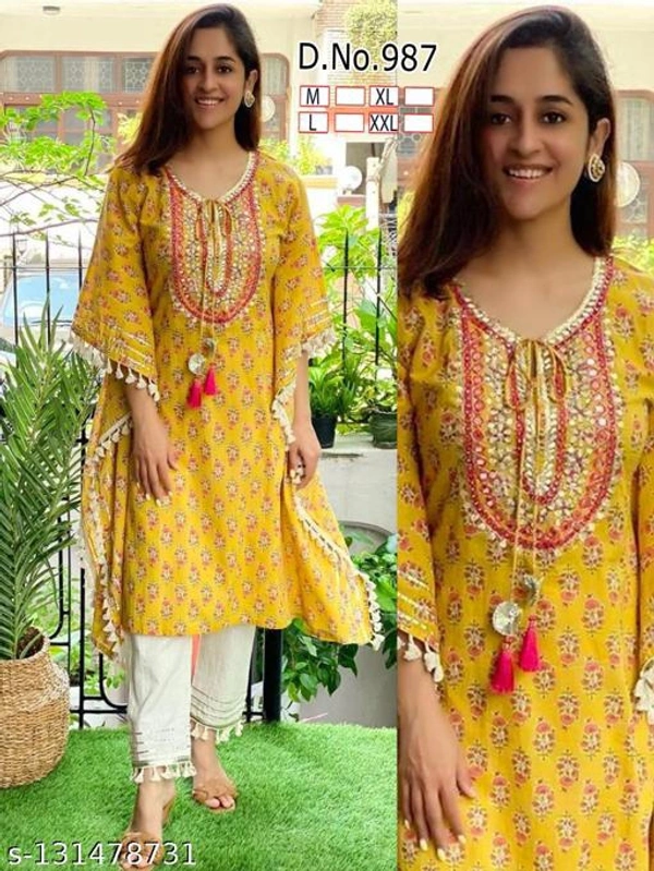 FABULUOUS FASHION AAGAMI KURI PENT WITH DESIGNNING. Long Kaftans - L