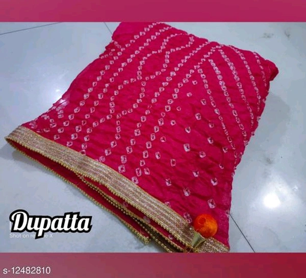 JAIPURI BANDHNI DUPATTA - Free Size, Pink