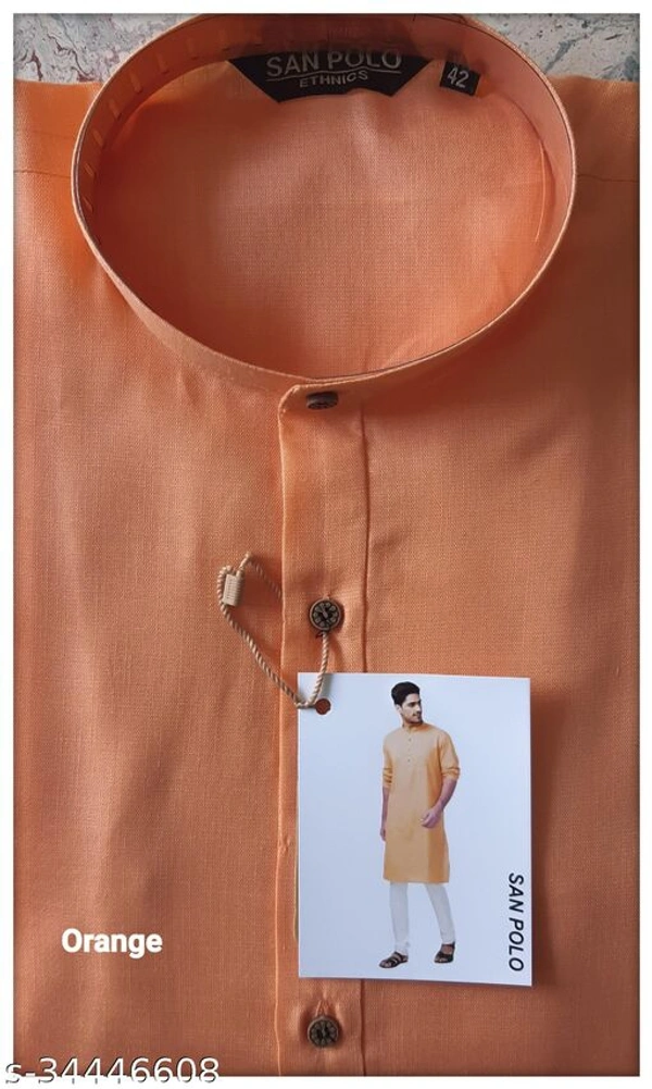 Ethnic Men Kurtas - Orange, L