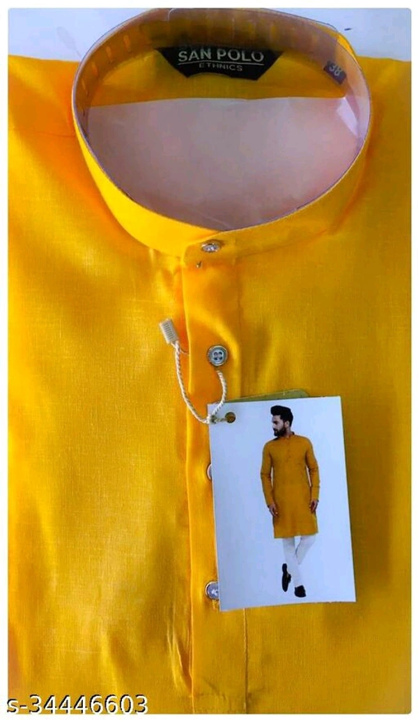Ethnic Men Kurtas - Yellow, S