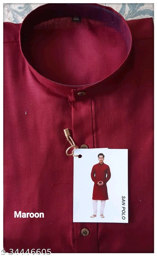 Ethnic Men Kurtas - Dark Magenta, L