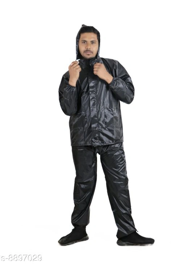 Men's Beautiful Raincoat - Black, Free Size