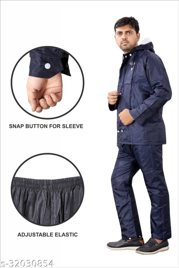 Pretty Retro Rain Suits - Blue, XXL