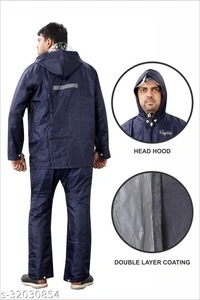 Pretty Retro Rain Suits - Blue, XXL