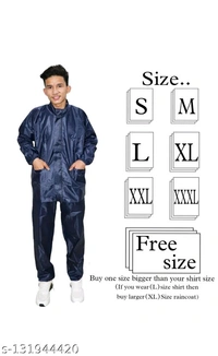 Js trader's Men's Stylish Rainsuit/Rainwear/Raincoat/Barsaticoat 100% Waterproof Along With Hood and Side Pocket With Storage Bag(Black Colour)&(Nevy Blue Colour) - Nevy Blue, M