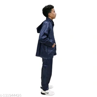 Js trader's Men's Stylish Rainsuit/Rainwear/Raincoat/Barsaticoat 100% Waterproof Along With Hood and Side Pocket With Storage Bag(Black Colour)&(Nevy Blue Colour) - Nevy Blue, XXL