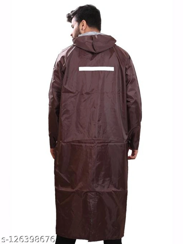 Click One Casual Raincoat For Men's - Brown, Free Size
