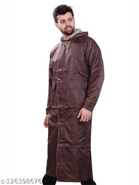 Click One Casual Raincoat For Men's - Brown, Free Size