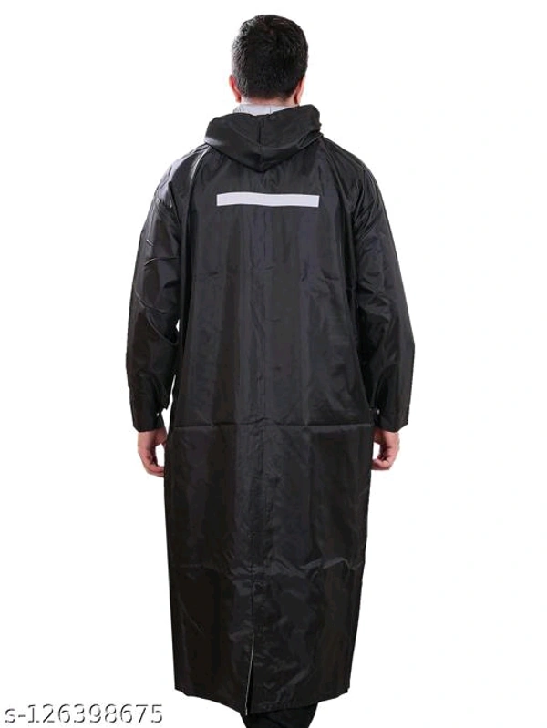 Click One Casual Raincoat For Men's - Black, Free Size