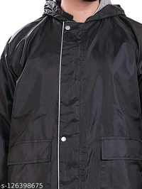Click One Casual Raincoat For Men's - Black, Free Size