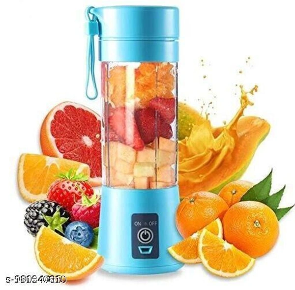 Mini Blender Fruit Mixer Machine Portable Electric Juicer grinder Cup 380ML Personal Blender Smoothie Maker USB Rechargeable Fruit Juice Extractor and Mixer for Home Office Outdoor - Free Size, Sky Blue