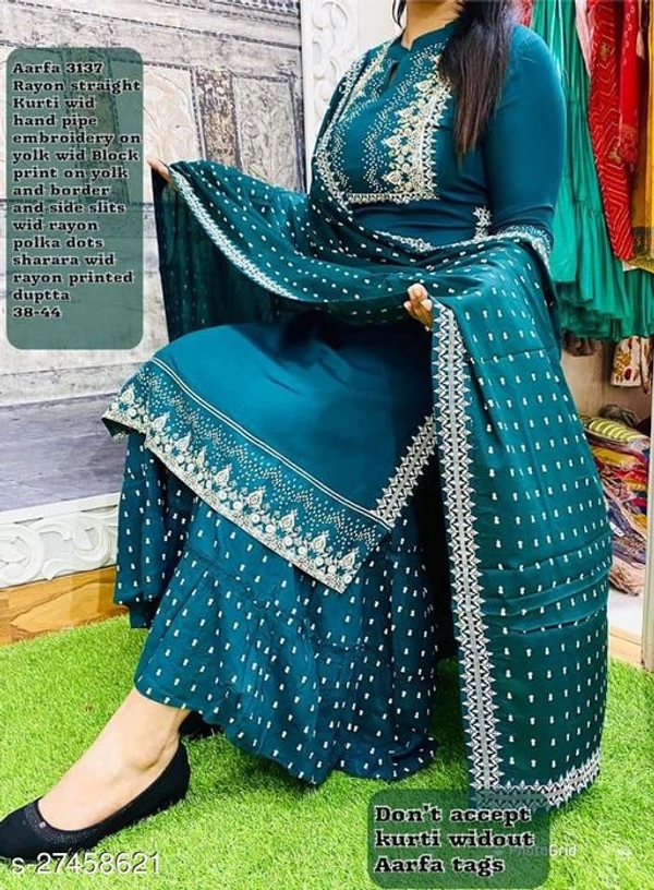 Beautiful Embroidered Dupatta Set - Nevy Blue, XXXL
