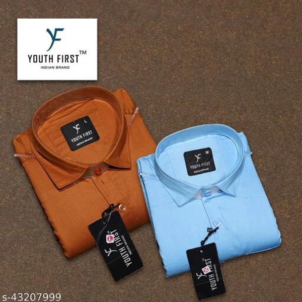 Fancy Fabulous Men Shirts - Orenge Blue, XXL