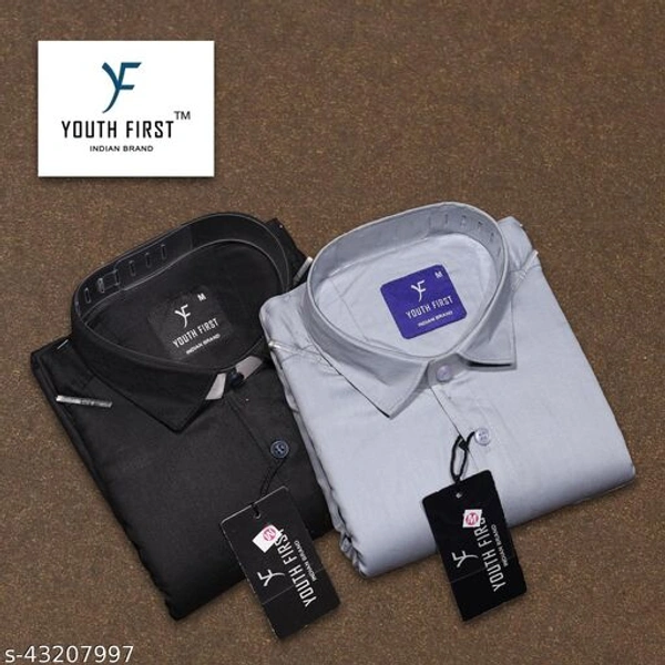 Classy Fashionista Men Shirts - Black White, L