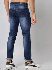 DAKWINS Men's Denim Distressed Washed Dark Blue Jeans - Dark Blue, 30