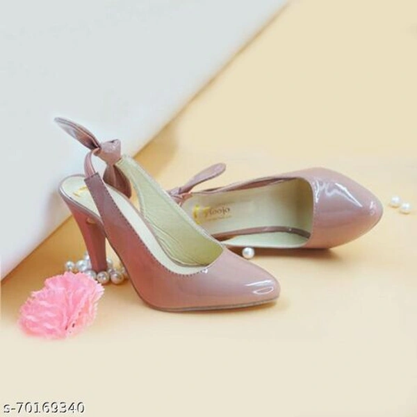 White Textured Slingback Heel For Women  - Pink, IND-4