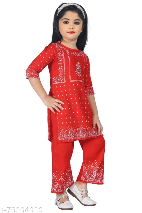 kids Kurta Sets - Red, 2-3 Years