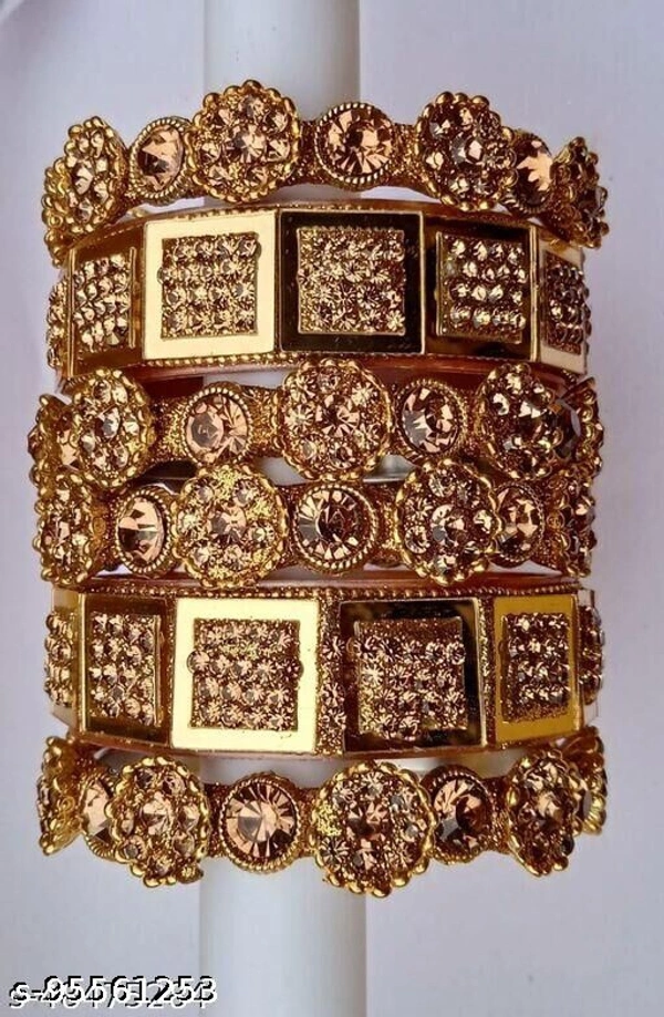 METAL SET BENGLES - Golden, 2.4