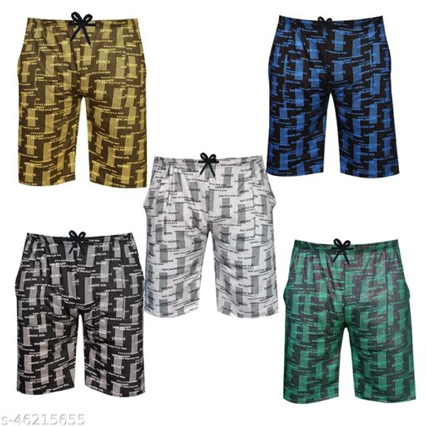 Boys Multicolor Cotton Shorts & Capris Pack Of 5 - Multi Colour, 6-7 Years