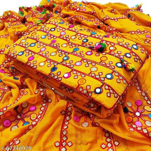 AAHIRA Women Glace Cotton Un-stiched Salwar suit Dress Material - Yellow, Un Stitched