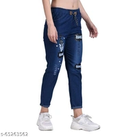 Women's Denim Jeans Elastic Waist Drawstring Stretch Side Pockets Summer Light Bang Dark And Star Light  Casual Blue Jeans Combo Pack Of 3 - Blue, 28