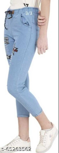 Women's Denim Jeans Elastic Waist Drawstring Stretch Side Pockets Summer Light Bang Dark And Star Light  Casual Blue Jeans Combo Pack Of 3 - Blue, 28