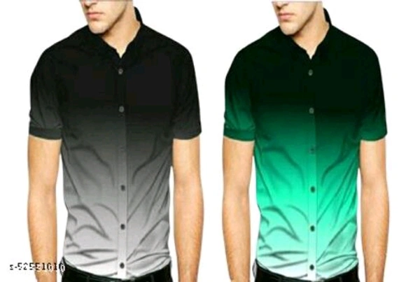 Trendy Partywear Men Shirts - Black Green, XL