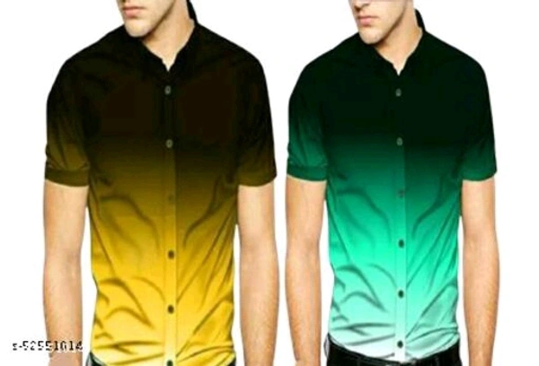 Trendy Partywear Men Shirts - Yellow Green, XL